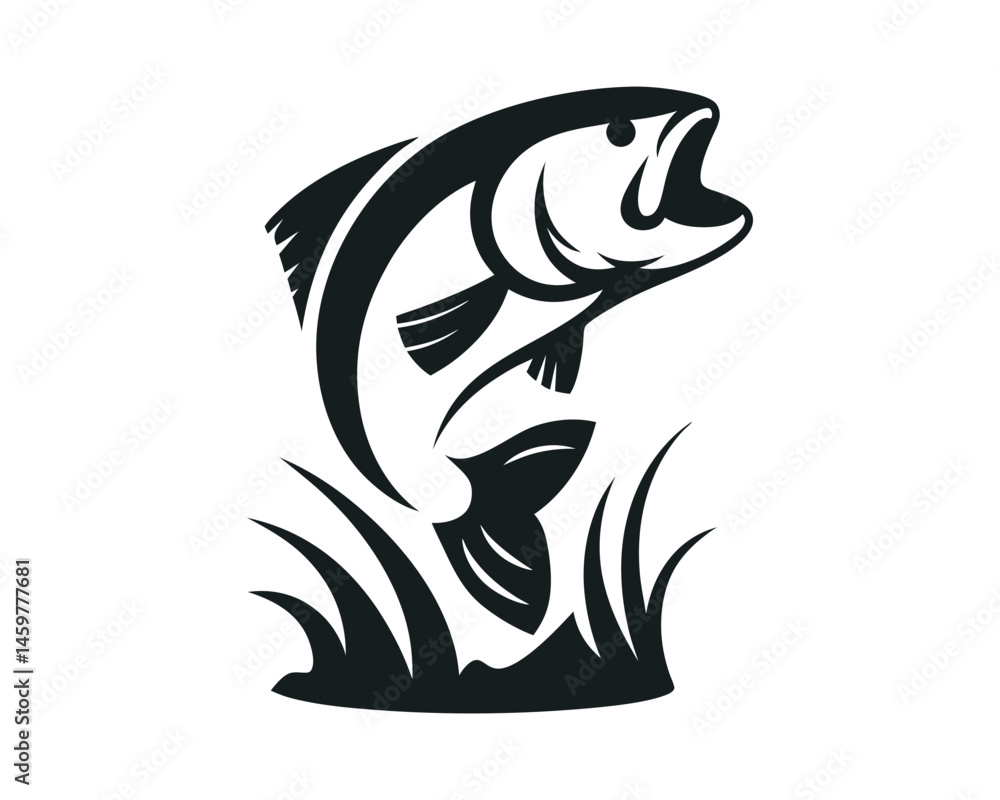 Dynamic dolphin water splash monochrome graphic icon on a white background Dynamic dolphin water splash monochrome graphic icon on a white background
