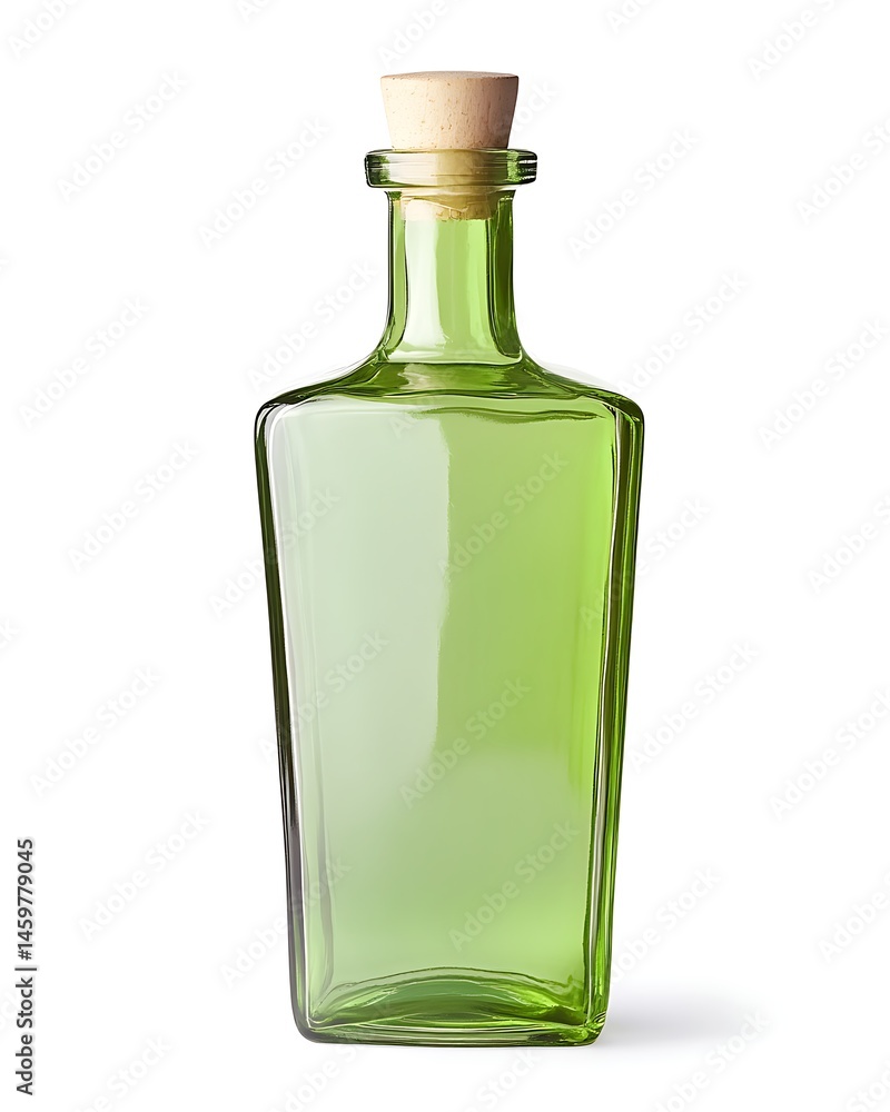 Green glass bottle isolated on a white background Green glass bottle isolated on a white background