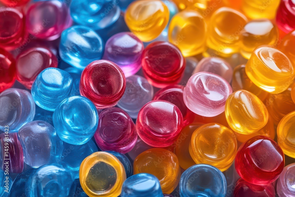 Vibrant gelatin candies on display Vibrant gelatin candies on display
