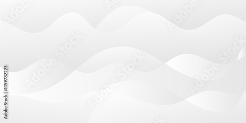 Gray White Abstract Paper Wavy Lines Background Texture Image Design with Smooth Curves. 
