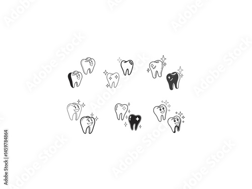 Dental Clinic logo template, Dental Care vector, Health Dent Logo design vector template linear style,Tooth crown linear vector icon,Dentistry Sunrise Logo Design Simple Stock Vector.