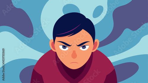 Rippling Focus Aura A person leaning forward with an intense gaze on a task in front of them. Their features are shard – high cheekbones and a prominent brow – and an aura of