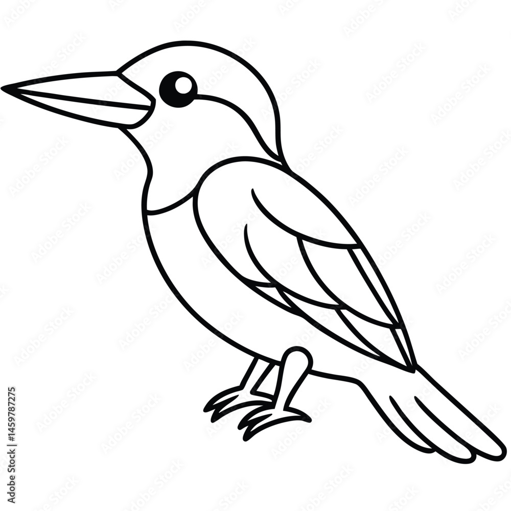 Obraz premium Common Kingfisher illustration white background