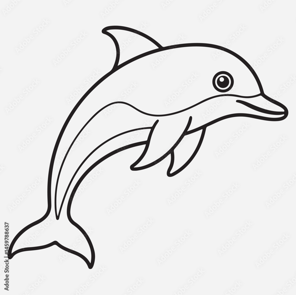 Obraz premium Dolfin line art icon 