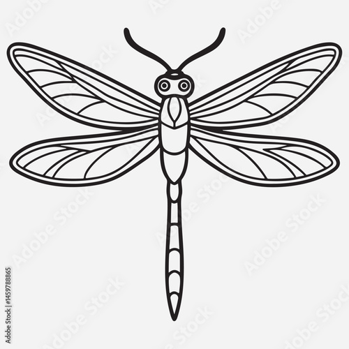 dragon fly line art icon