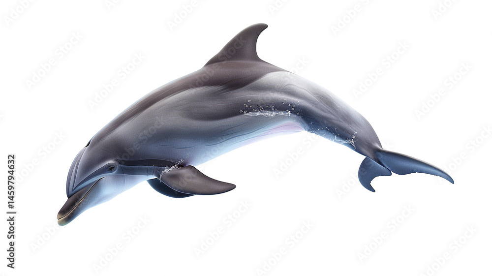 Obraz premium Graceful dolphin leaping! See this intelligent marine mammal in motion. Perfect for ocean and wildlife themes.
