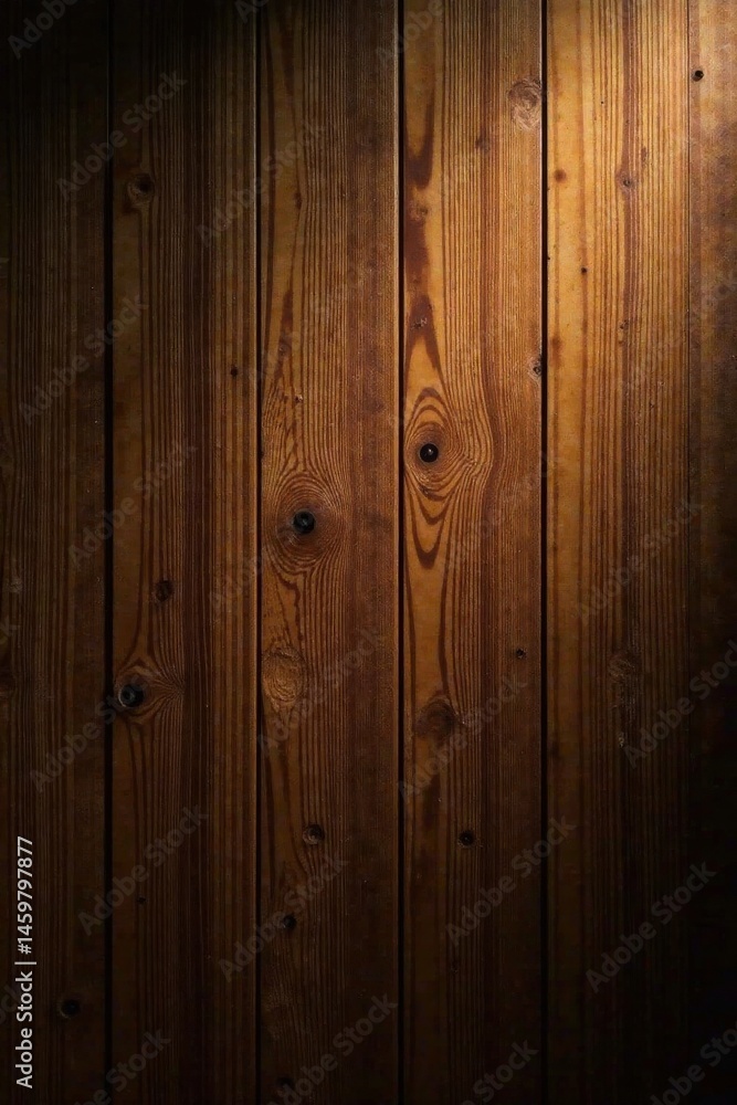 Fototapeta premium Dark Brown Wood Planks with Vertical Grain and Subtle Lighting Variations, Ideal for Backgrounds and Textures