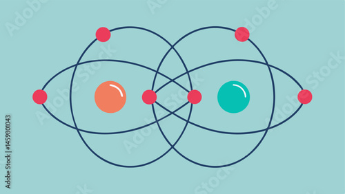 Entangled Qubits Two qubits represented as interconnected circles with wavy lines between them highlighting quantum entanglement. Dotted lines radiate to suggest the idea of