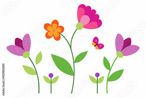Wallpaper Mural vector illustration of flowers Torontodigital.ca