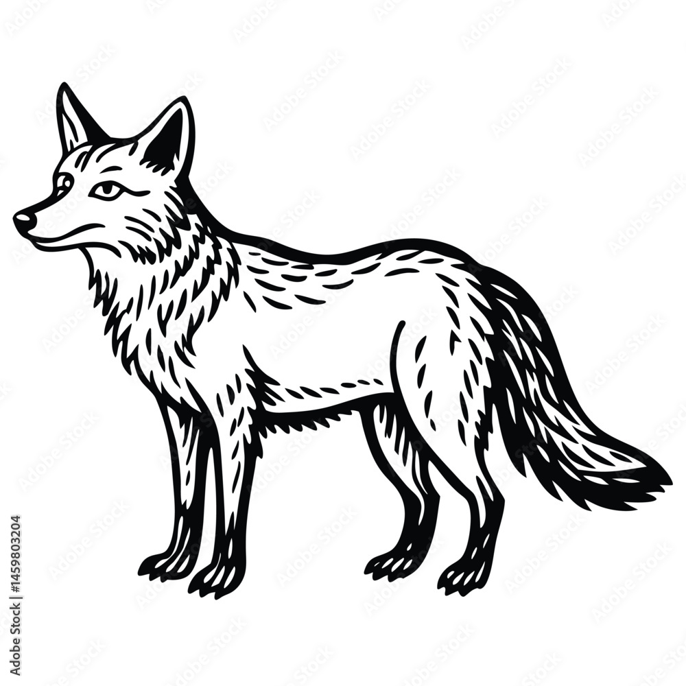 Obraz premium Coyote illustration white background
