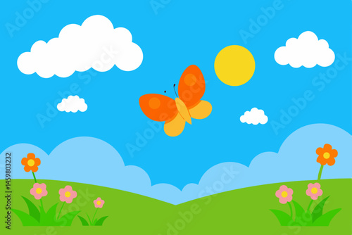spring meadow with flowers