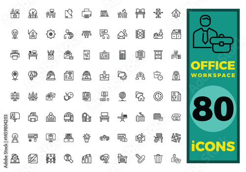 80 icons of Office Workspace