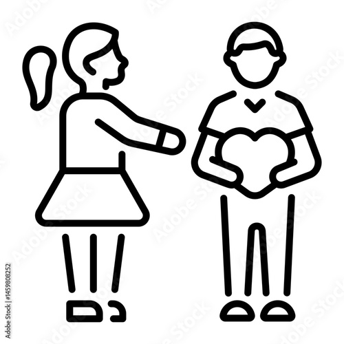 A linear style icon showing forgiveness act 