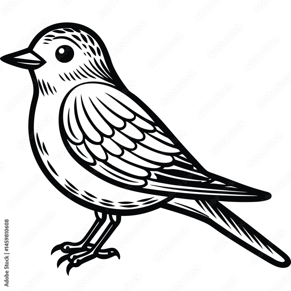 Fototapeta premium Eastern Bluebird illustration white background