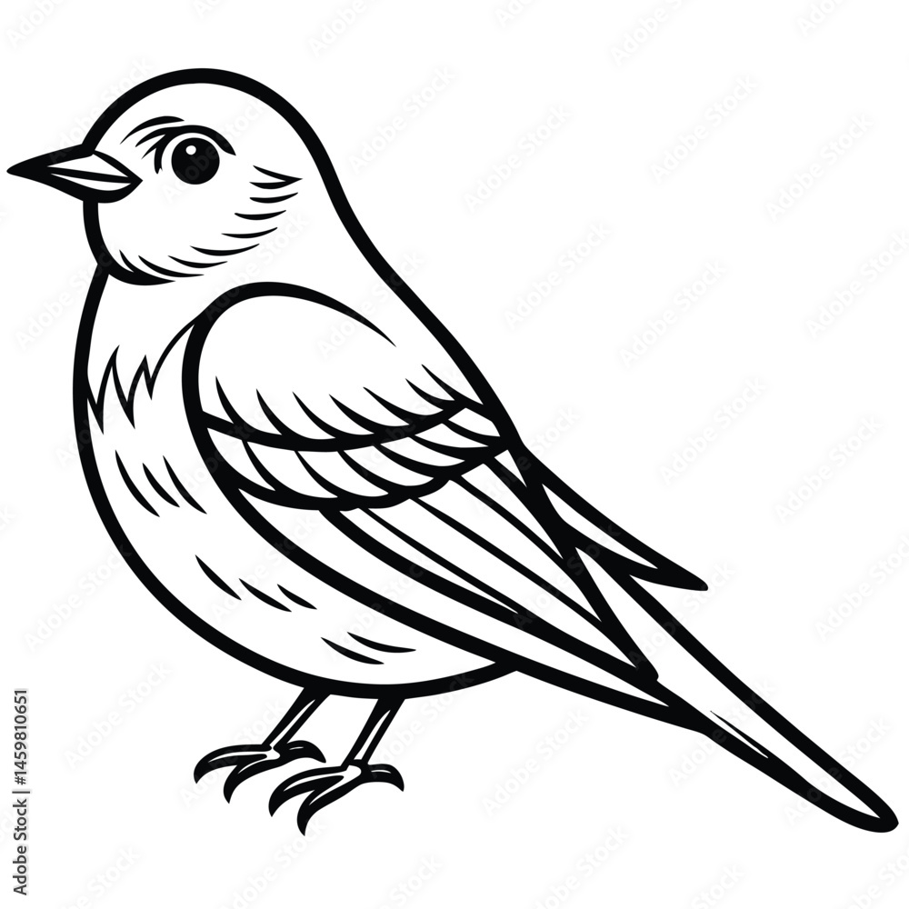 Obraz premium Eastern Bluebird illustration white background