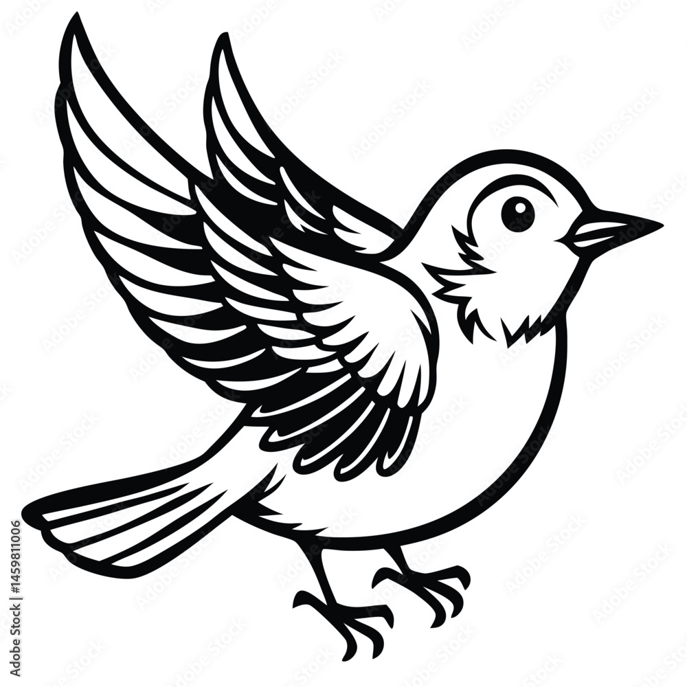 Fototapeta premium Eastern Bluebird illustration white background