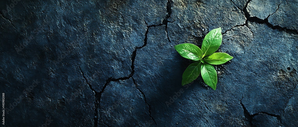 Resilience Plant sprouting from cracked earth Resilience Plant sprouting from cracked earth