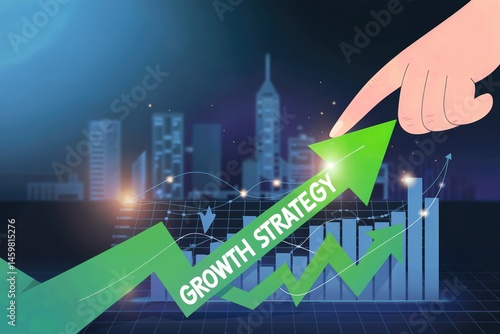 Businessman touching to glowing increasing arrow for business profit and investment growth concept and progress in the financial 