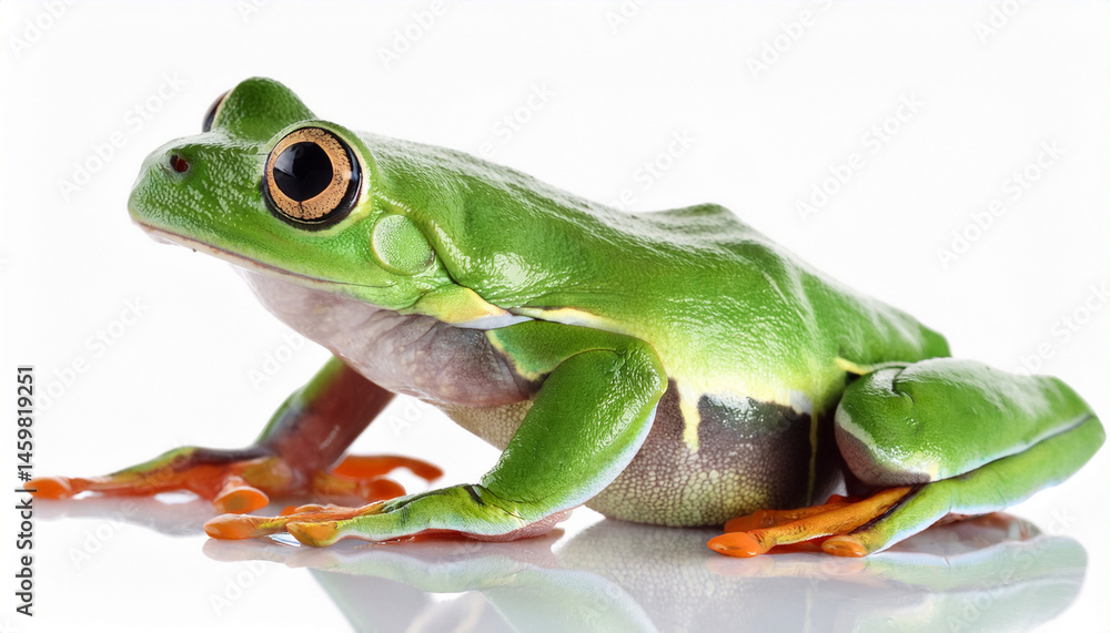 Obraz premium green tree frog isolated on white