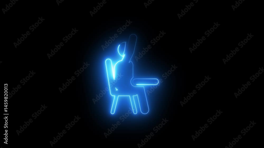 Neon students with class room icon animation.Teaching,training,presentation,Seminar and education concept. Neon students with class room icon animation.Teaching,training,presentation,Seminar and education concept.