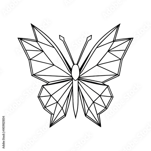 Vector Paper Butterfly Line Art Outline Drawing