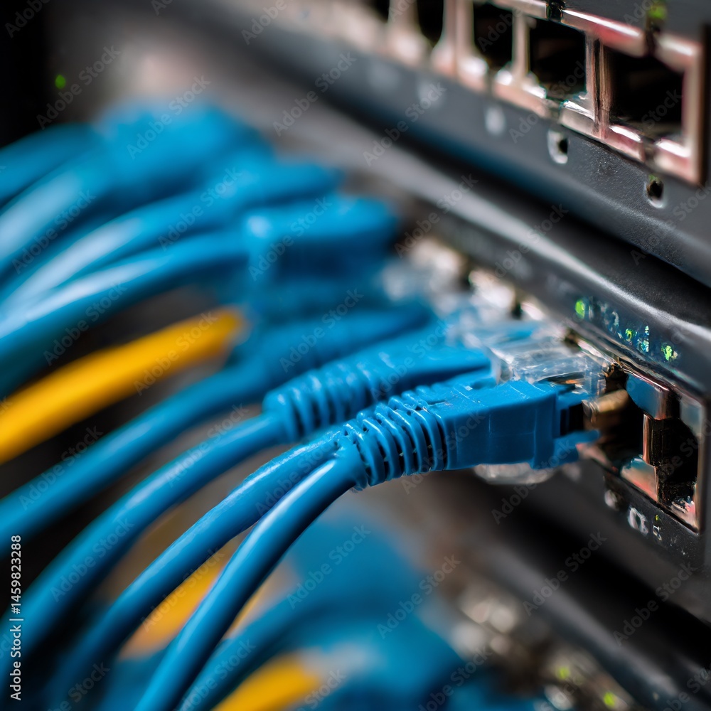 Interconnected network infrastructure showcases technology and communication systems Interconnected network infrastructure showcases technology and communication systems