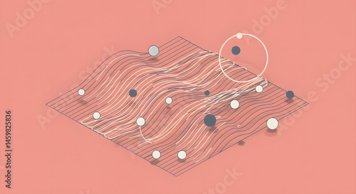 Clean isometric wave lines with depth illusion