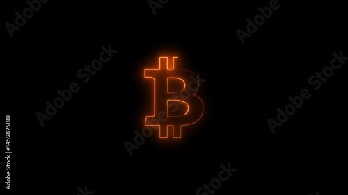 Wallpaper Mural Neon bitcoin icon sign payment symbol. Cryptocurrency concept. Torontodigital.ca