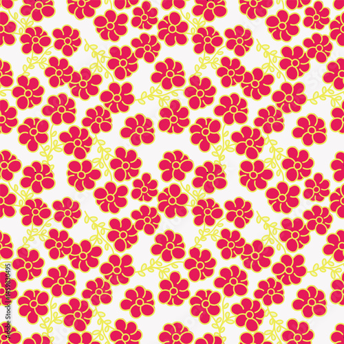 Wallpaper Mural Elegant trendy vector ditsy floral seamless pattern design of beautiful abstract flowers and leaves. Foliage repeat texture background. Suitable for wallpaper, surface printing and textile Torontodigital.ca