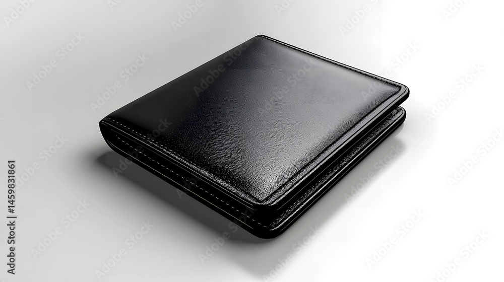 Flat Vector of Plain Black Wallet on White Background Flat Vector of Plain Black Wallet on White Background