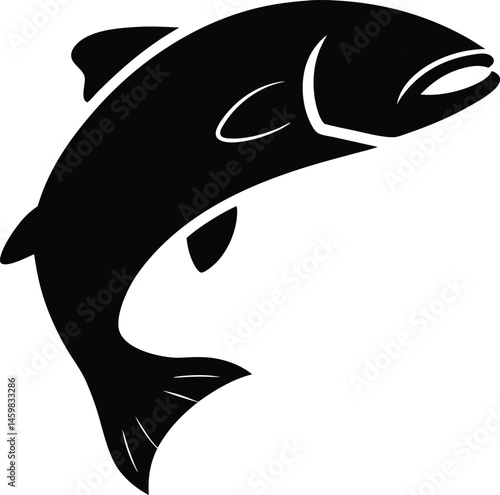 Salmon fish silhouette - cut out vector icon