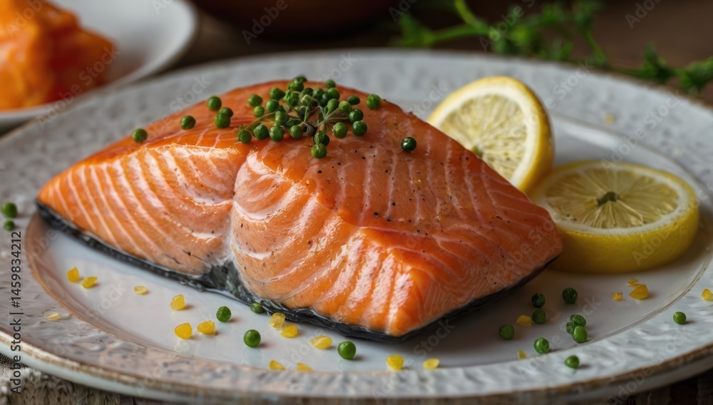 salmon fillet on a plate salmon fillet on a plate