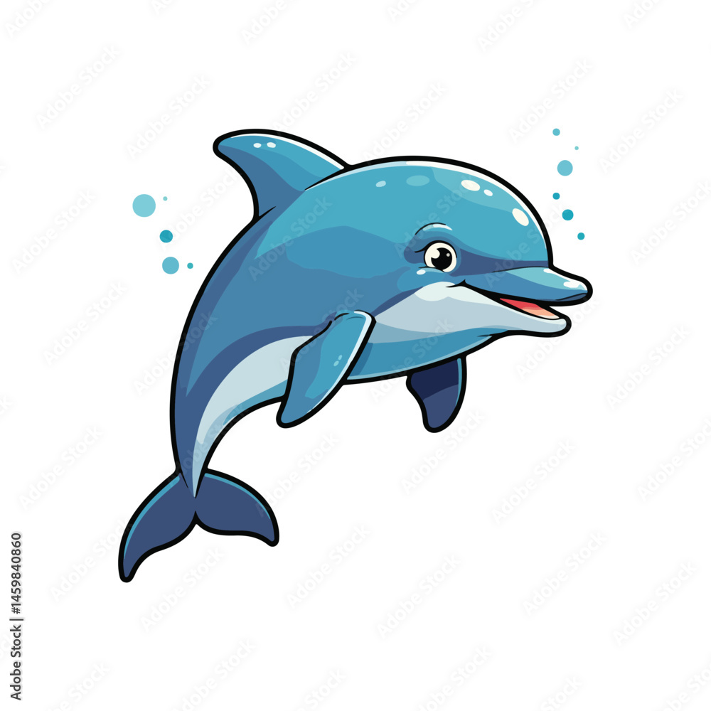 Naklejka premium Cute Whale Swimming Cartoon Vector Icon Illustration Animal Nature Icon Isolated Flat Vector