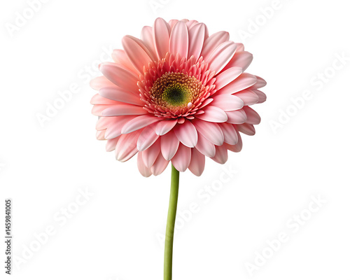 pink gerber daisy isolated on white whiter background,