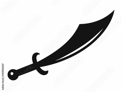 Pirate Cutlass  icon,Pirate Cutlass Silhouette A Swashbuckling Vector Graphic for Design