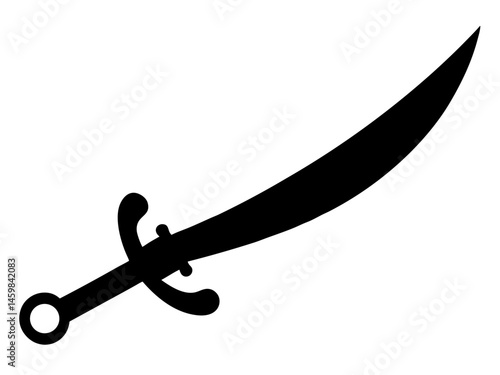 Pirate Cutlass  icon,Pirate Cutlass Silhouette A Swashbuckling Vector Graphic for Design