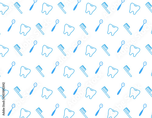 Patrón sin cortes con ilustración dentista.