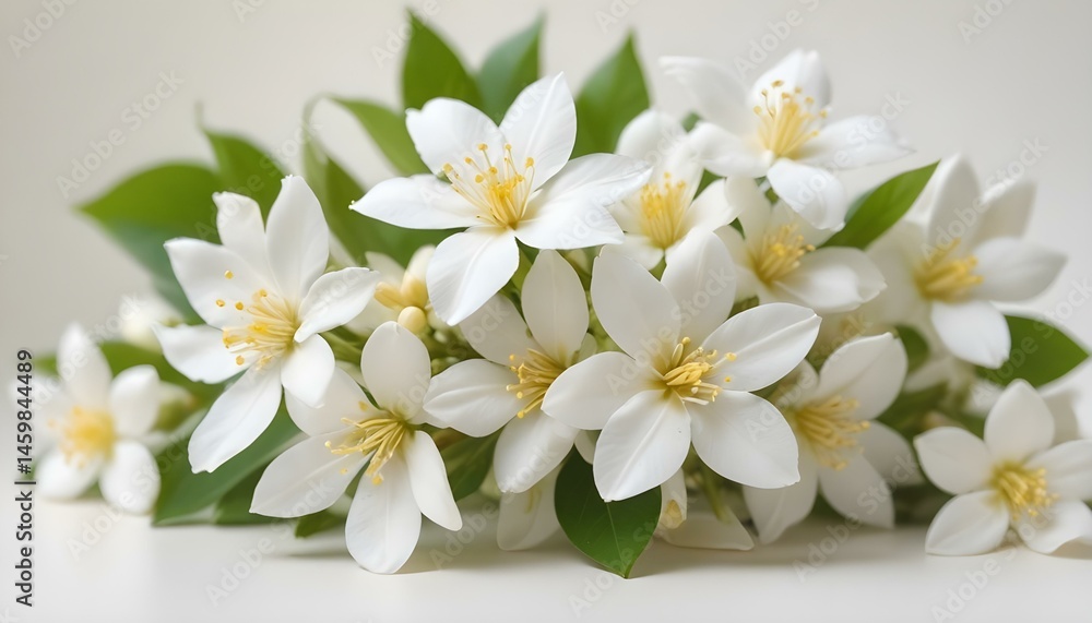 Obraz premium Stunning display of fresh white flowers with vibrant yellow centers, pure and elegant.