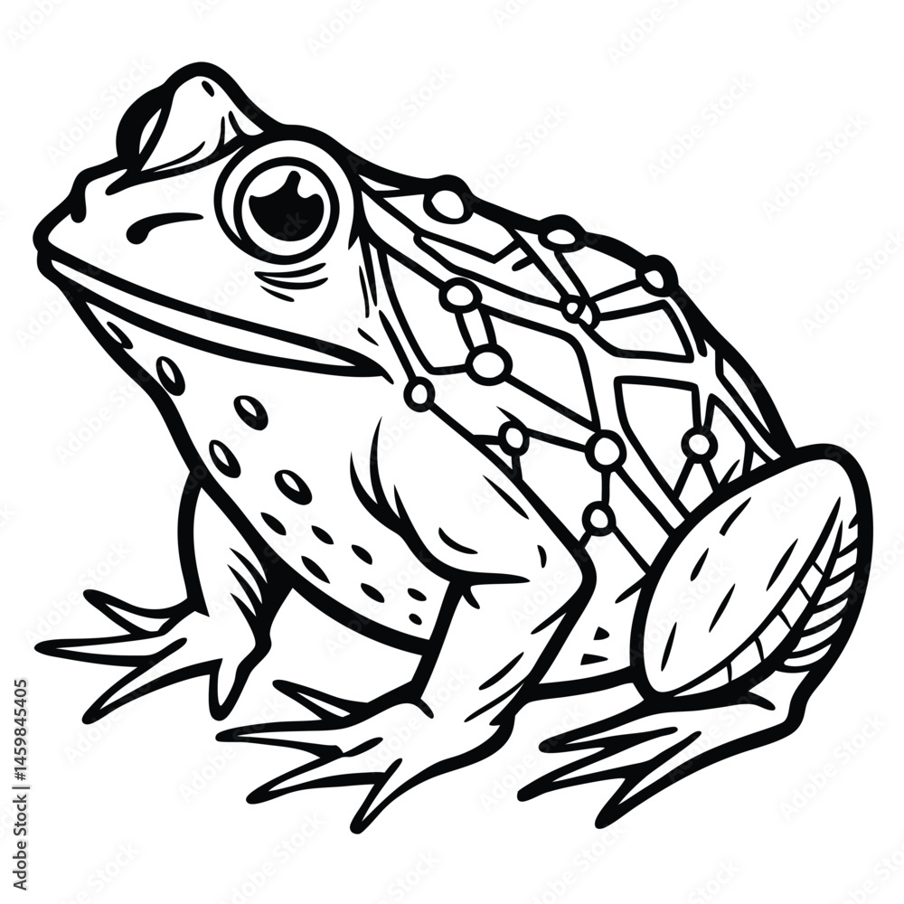 Naklejka premium Golden Toad illustration white background