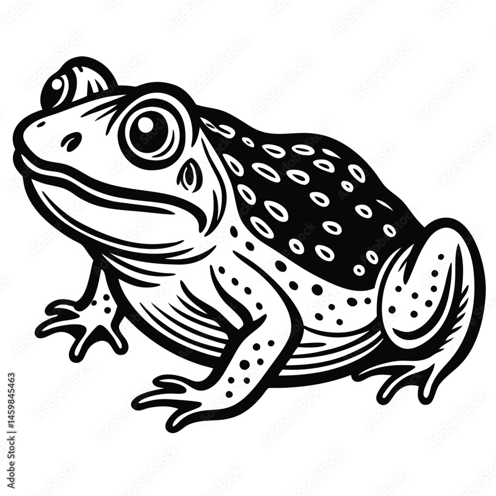 Naklejka premium Golden Toad illustration white background