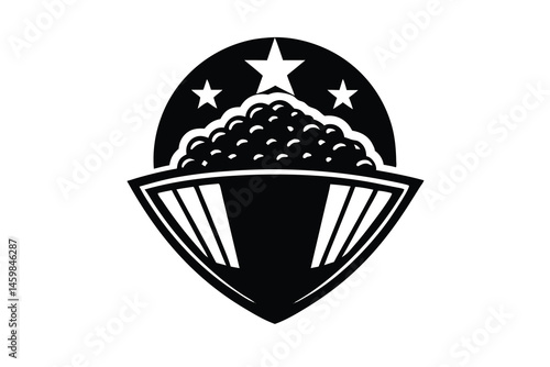 Popcorn Kernels Bowl Logo Design Snack Icon, Food Branding Vector

