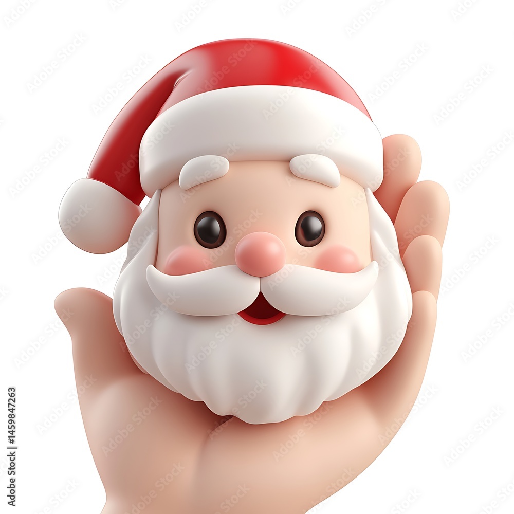 Santa claus head in hand Santa claus head in hand