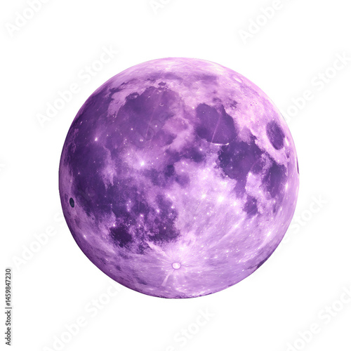 purple moon Isolated on transparent background