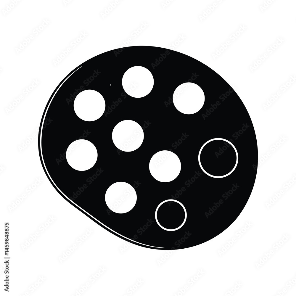 Obraz premium black and white circle palette 