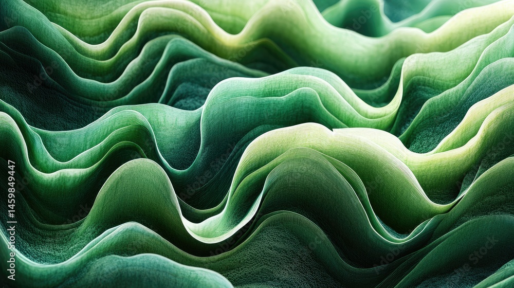 Obraz premium Green Wave Abstract Background
