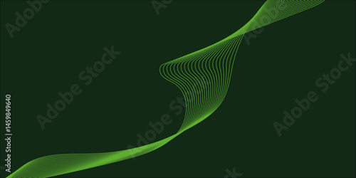 abstract colorful wave line background on green background.	