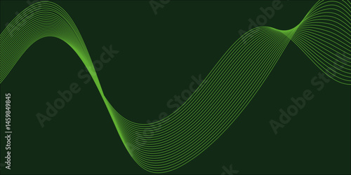 abstract colorful wave line background on green background.	