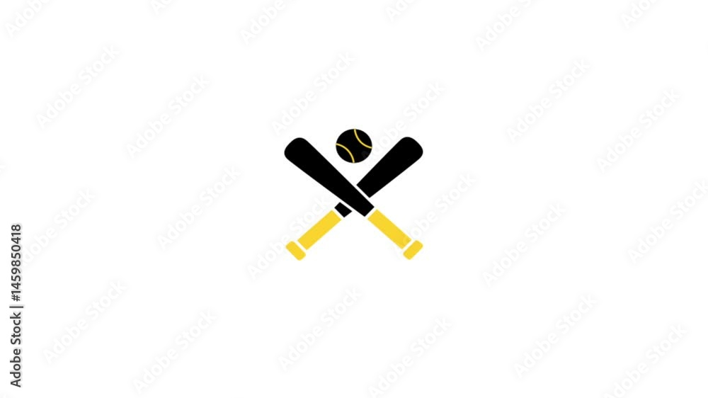 Baseball icon in flat design motion style Baseball icon in flat design motion style