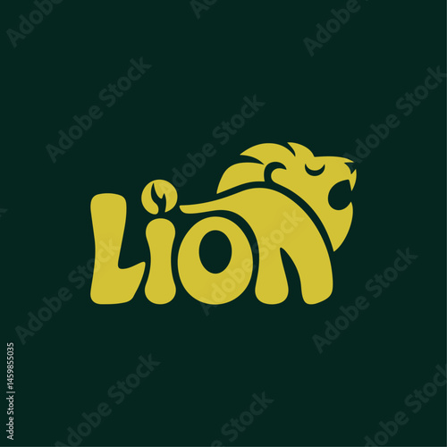 Bold Lion Logo with Playful Font and Indian-Inspired Design