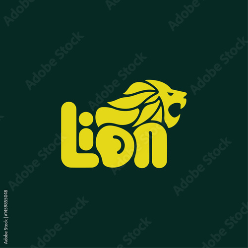Bold Lion Logo with Playful Font and Indian-Inspired Design